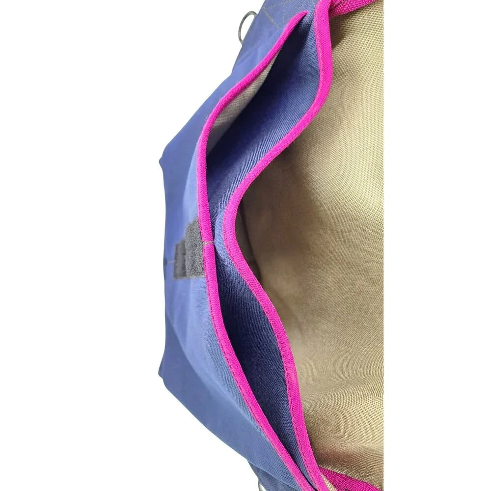Rickshaw Small Zero Messenger Bag Adjustable Strap Blue Pink Canvas Francisco